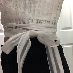 Forever 21 Tops - White Sheer Wrap Around Blouse Forever 21 Tops - White Sheer Wrap Around Blouse